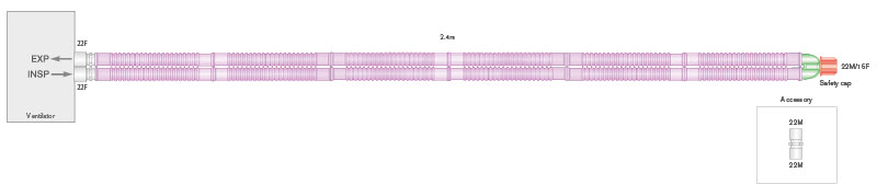 22mm Silver Knight Flextube Beatmungssystem 2.4m