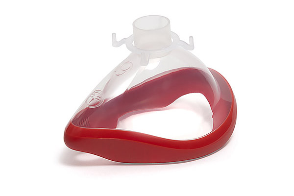 ClearLite Anästhesiemaske, Größe 6, Erwachsene extragroß, rote Abdichtung, mit Hakenring