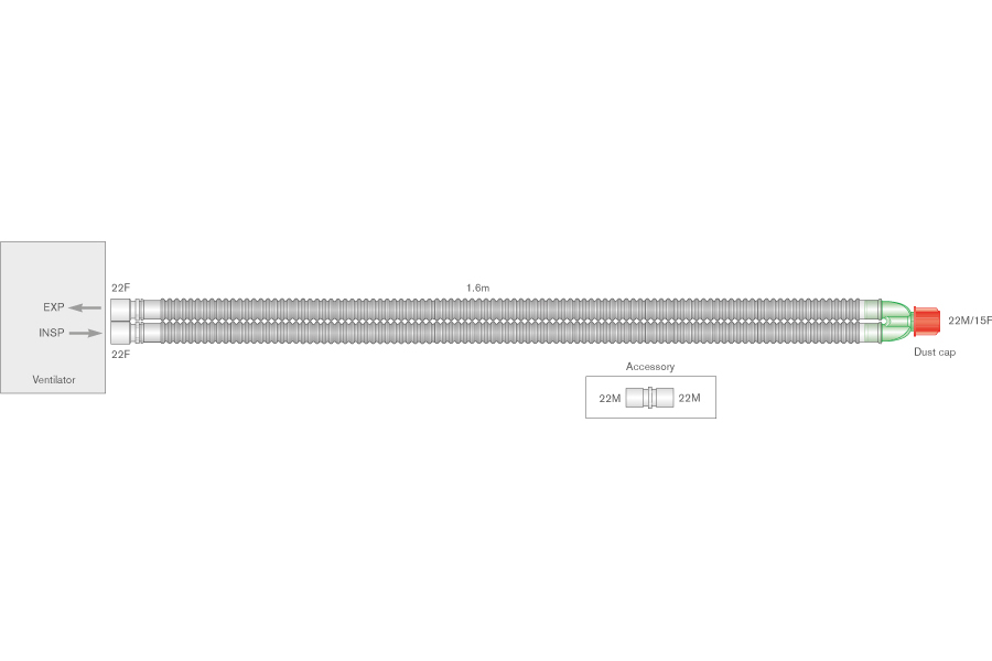 22mm Flextube Beatmungssystem, ≥1.6m 