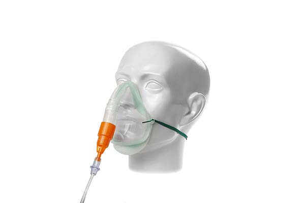 Intersurgical EcoLite™ Sauerstoffmaske, Erwachsene, mit 31% Venturi Ventil, orange und Schlauch, 1.8m