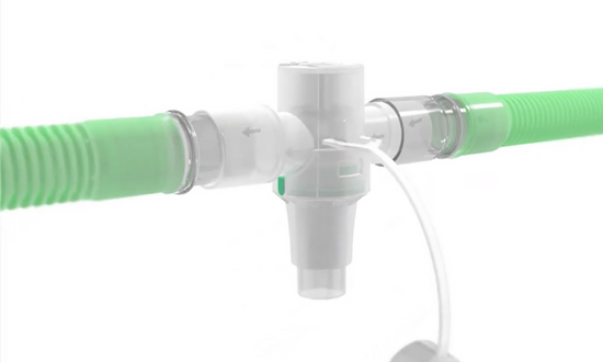 Selbstschließendes T-Stück zur Verneblung beim beatmeten Patienten	