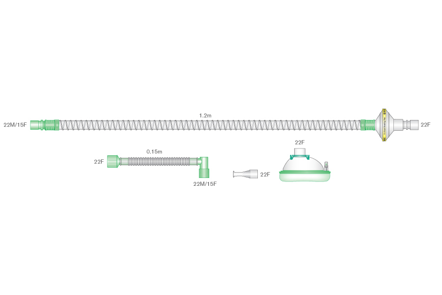 Smoothbore Cough Assist-Beatmungssystem 1.2m, Erwachsene groß  