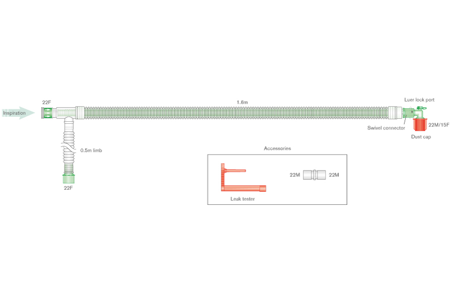 30mm Uniflow Koaxial-Beatmungssystem ≥ 1.6m 