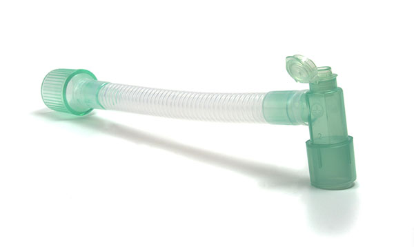 Gänsegurgel PE flexibel 22ID / Winkeladapter 22AD/15ID, Flip Top Cap mit Öffnung 7.6mm