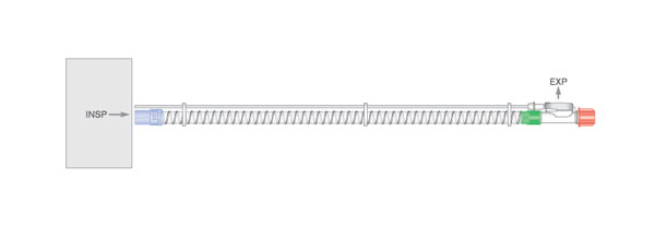 22mm Smoothbore Einschlauch-Beatmungssystem 1.8m mit Exhalationsventil MK2 und Steuerleitung