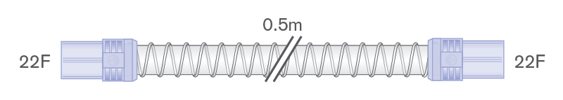 22mm Smoothbore Spiralschlauch für Beatmung, 0.50 m Länge