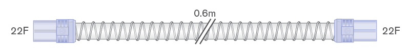 22mm Smoothbore Spiralschlauch für Beatmung, 0.60 m Länge