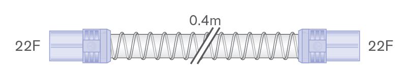 22mm Smoothbore Spiralschlauch für Beatmung, 0.40 m Länge