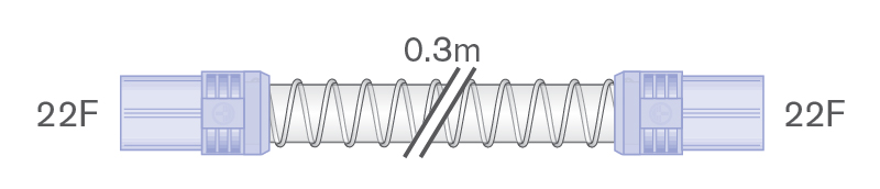 22mm Smoothbore Spiralschlauch für Beatmung, 0.30 m Länge