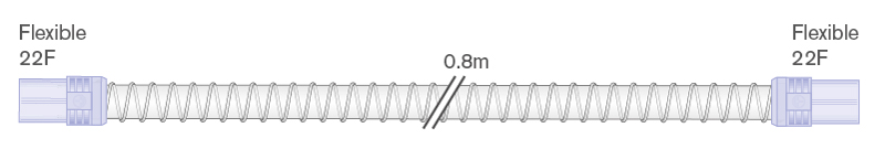 22mm Smoothbore Spiralschlauch für Beatmung 0.8m mit weichen Endkonnektoren 22ID-22ID