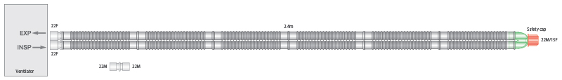 22mm Flextube Beatmungssystem 2.4m