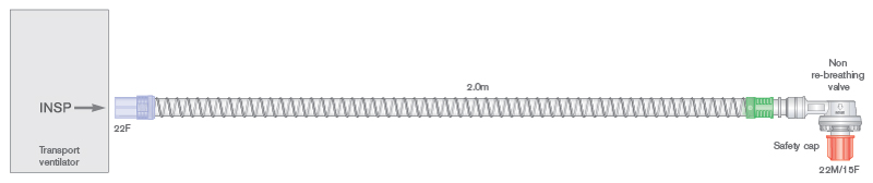 22mm Smoothbore Transport-Beatmungssystem 2m
