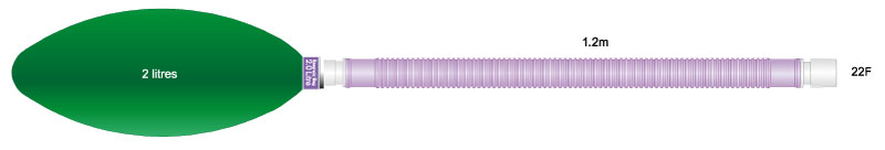 22mm Silver Knight Flextube Handbeatmungsschlauch mit Beutel 2 Liter