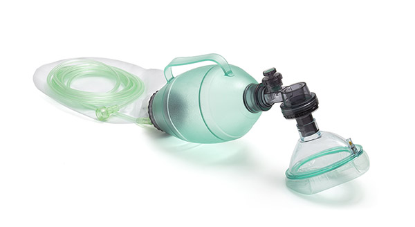 Beatmungsbeutel-System kleine Erwachsene / Kinder, 1.0L Beutel mit Überdruckventil (40cm H20), Maske Gr. 4